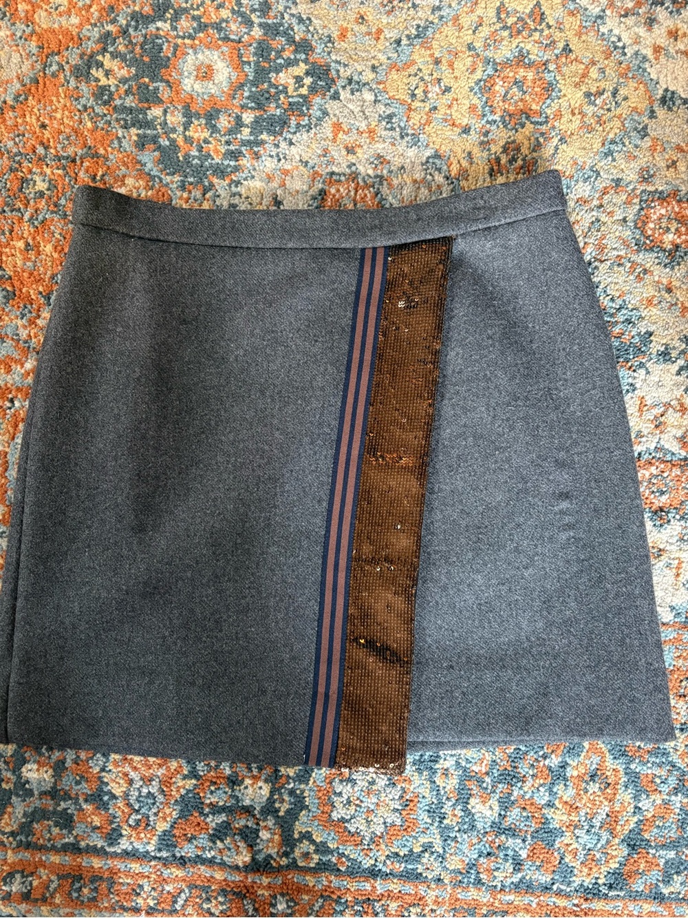 J. Crew Gray Origami Sequin skirt